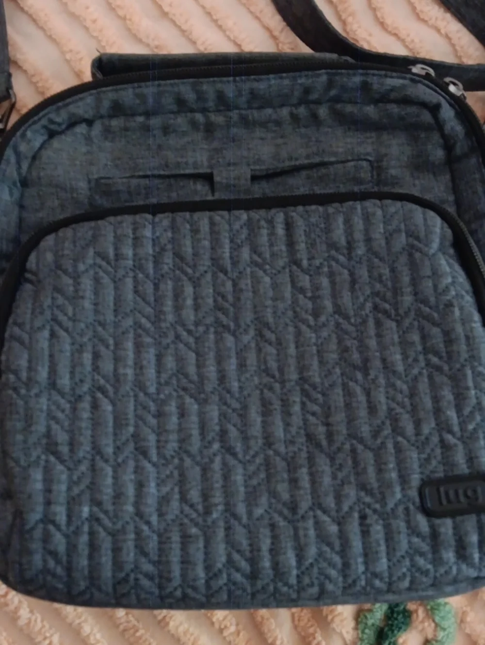 Quilted Gray Lug Crossbody Bag